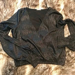 Zara black glitter top
